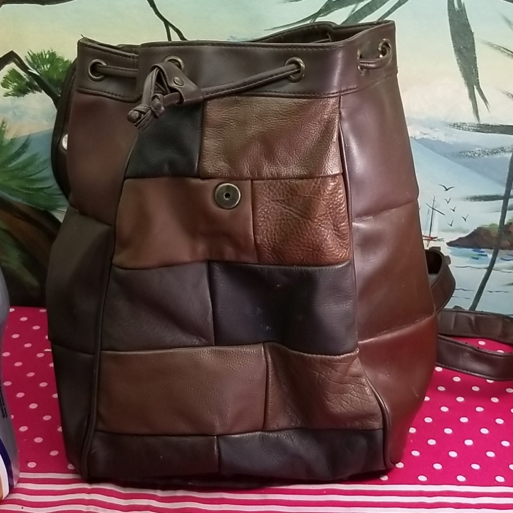 Vintage leather via Romano backpack purse